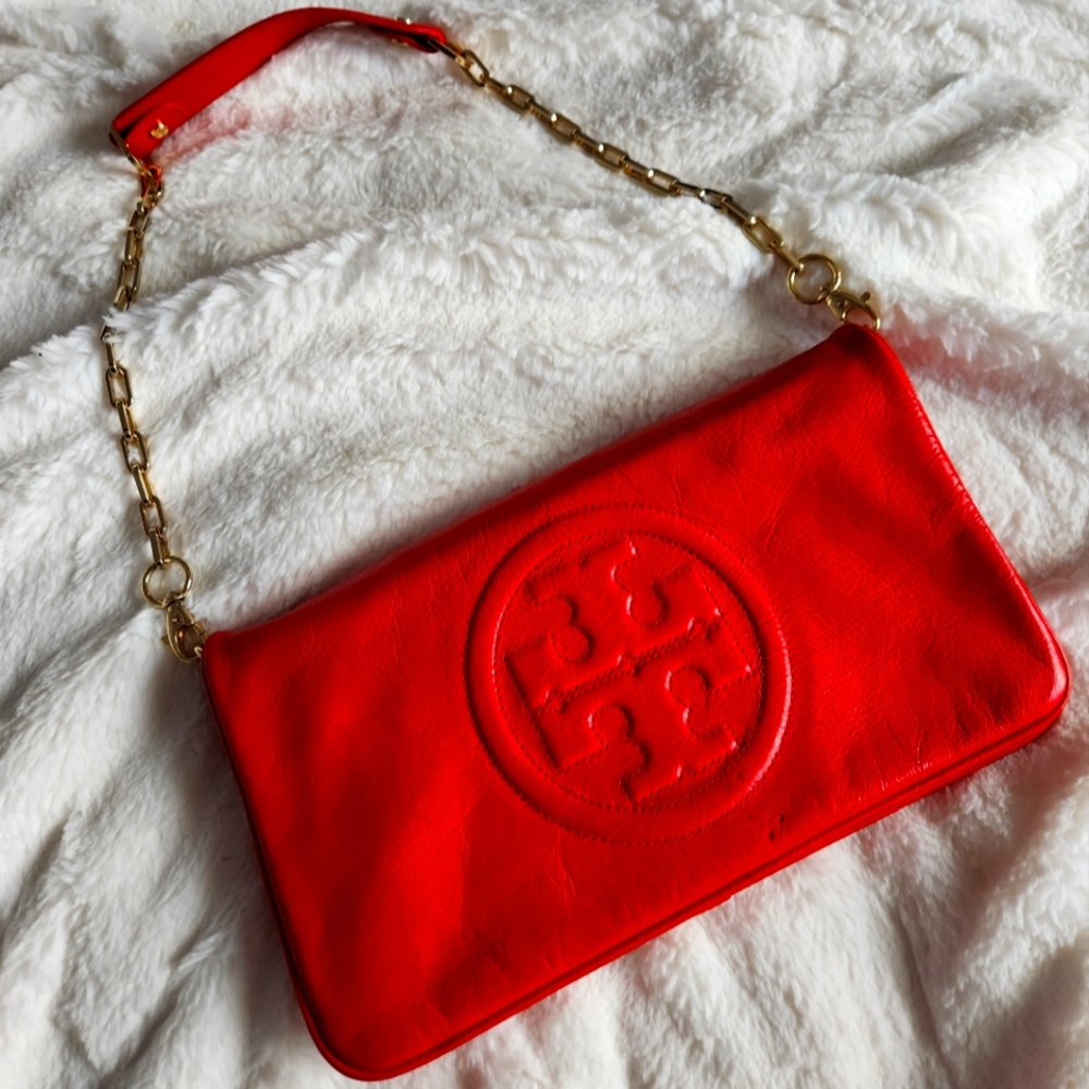 Tory Burch Red Leather Shoulder Bag